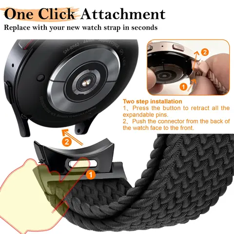 Ремешок Плетеный для Samsung Galaxy Watch 6 4 classic/5 pro 47 мм 43 мм 44 мм 40 мм