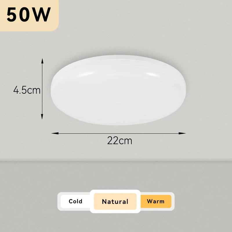 Современная круглая потолочная лампа, суперъяркий светодиодный светильник для гостиной, спальни, ванной, холодного и теплого белого света, 50 Вт, 40 Вт, 30 Вт, 18 Вт