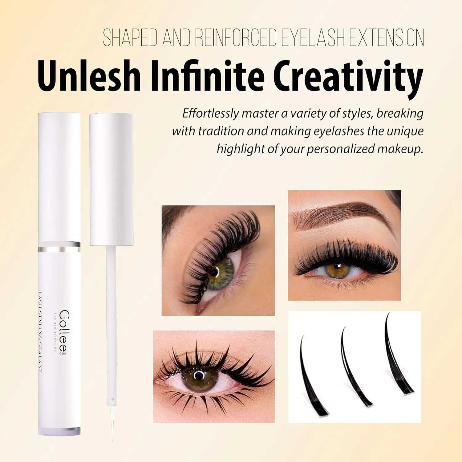 Герметик для ресниц Gollee прозрачный быстросохнущий долговечный наращивания