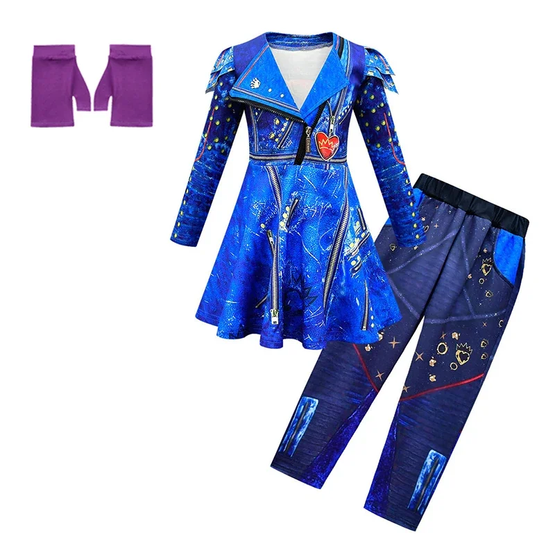 Костюм для косплея девочек Descendants 3 Mal детский маскарадный костюм Эви на Хэллоуин