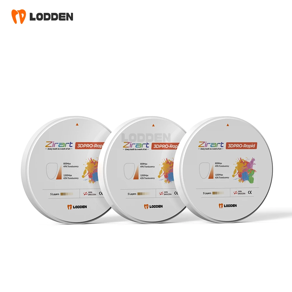 Фото Стоматологический блок из диоксида циркония Lodden 3D Pro-Rapid, многослойный, для CAD/CAM, открытая система, 98x10-25 мм, высокопрочный материал для зуботехнических лабораторий №4