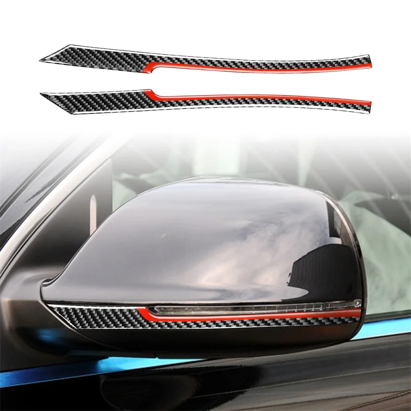 

For Audi Q7 2008 2009 -2015 Car Stickers Carbon Fiber Car Rearview Mirror Anti-rub Strip Protector Trim Interior Car Accessories