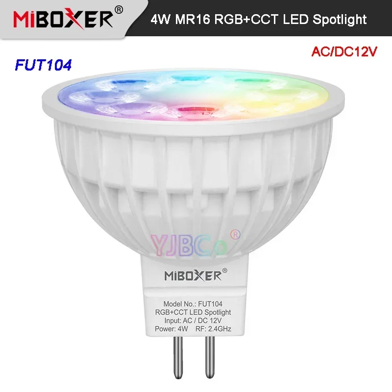 Miboxer 4 Вт MR16 RGB + CCT светодиодный прожектор FUT104 12 В переменного/постоянного тока RGBCCT