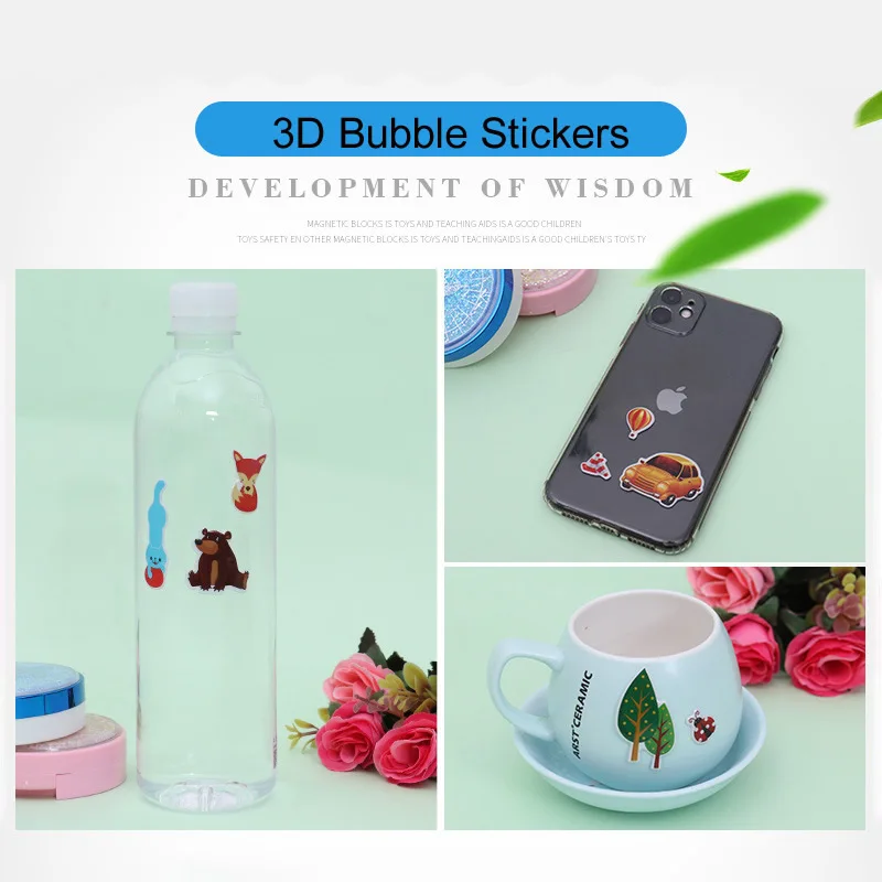 12 шт. Мультяшные наклейки с пузырьками Дора-эмон без повторов милые аниме