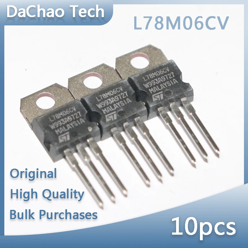 

10pcs L78M06CV 6V 0.5A ST Three Terminal Regulator Transistor TO-220 Original New