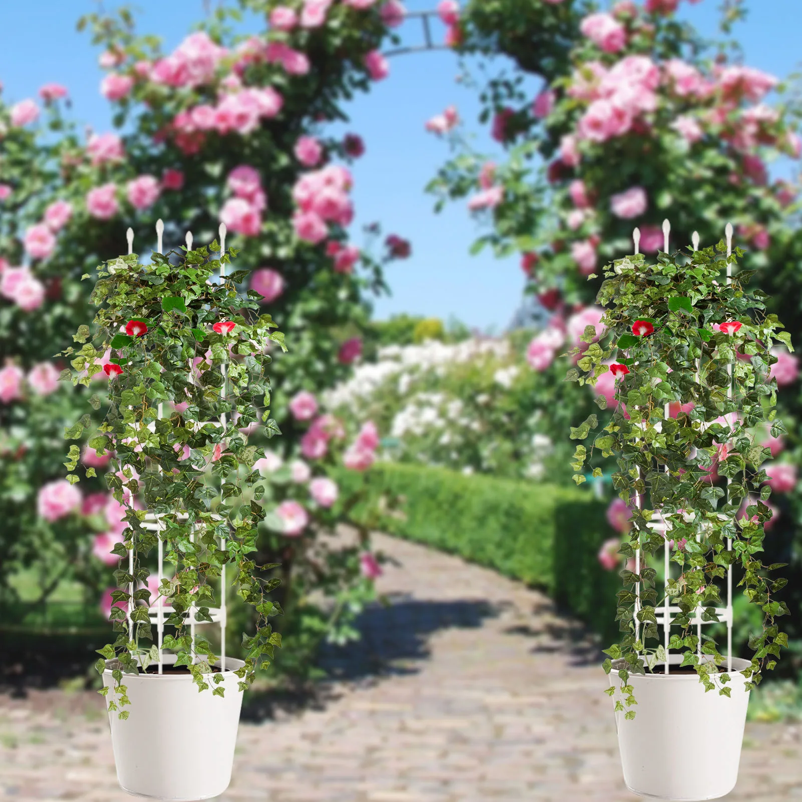 

DIY Garden Trellis Obelisk Plant Steel Frame Steel PE Made Thickened Durable Stand For Climbing Plant Vines Home Potted Plant