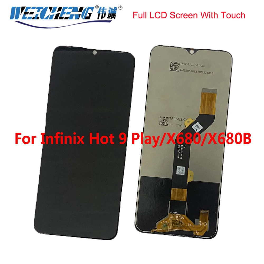 Для Infinix Hot 9 Play экран ЖК-дисплея в сборе Полный стеклянный дигитайзер, замена для Infinix Hot 9 Play X680 LCD