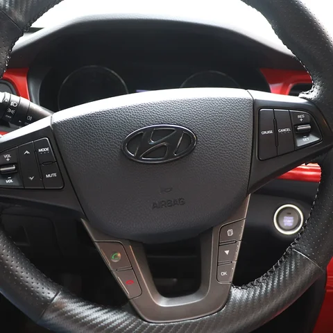 Для Hyundai ABS автомобильный руль логотип эмблема наклейка Elantra Sonata Tucson I30 I20 Accent Genesis Tiburon Kona Tiburon