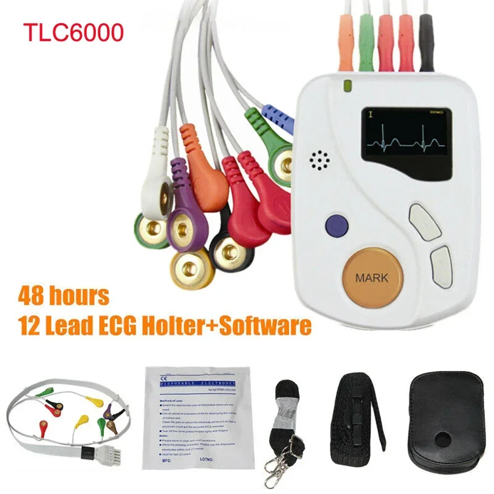 CONTEC TLC6000 Динамический Холтер ЭКГ 12 отведей 48 часов системы записи 2 ГБ карты