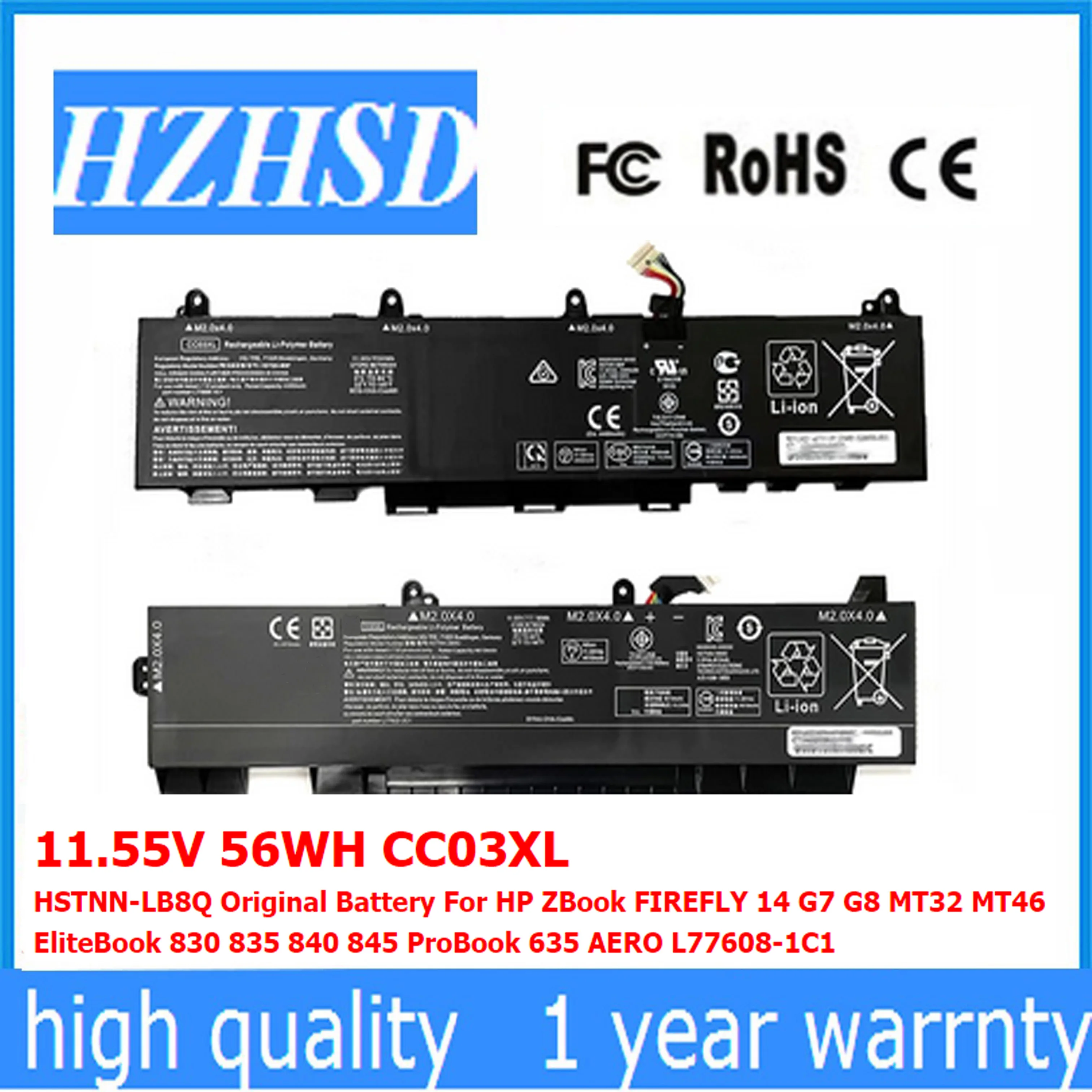 

Оригинальный аккумулятор 11,55 в 56WH CC03XL для HP ZBook FIREFLY 14 G7 G8 MT32 MT46 EliteBook 830 835 840 ProBook 845