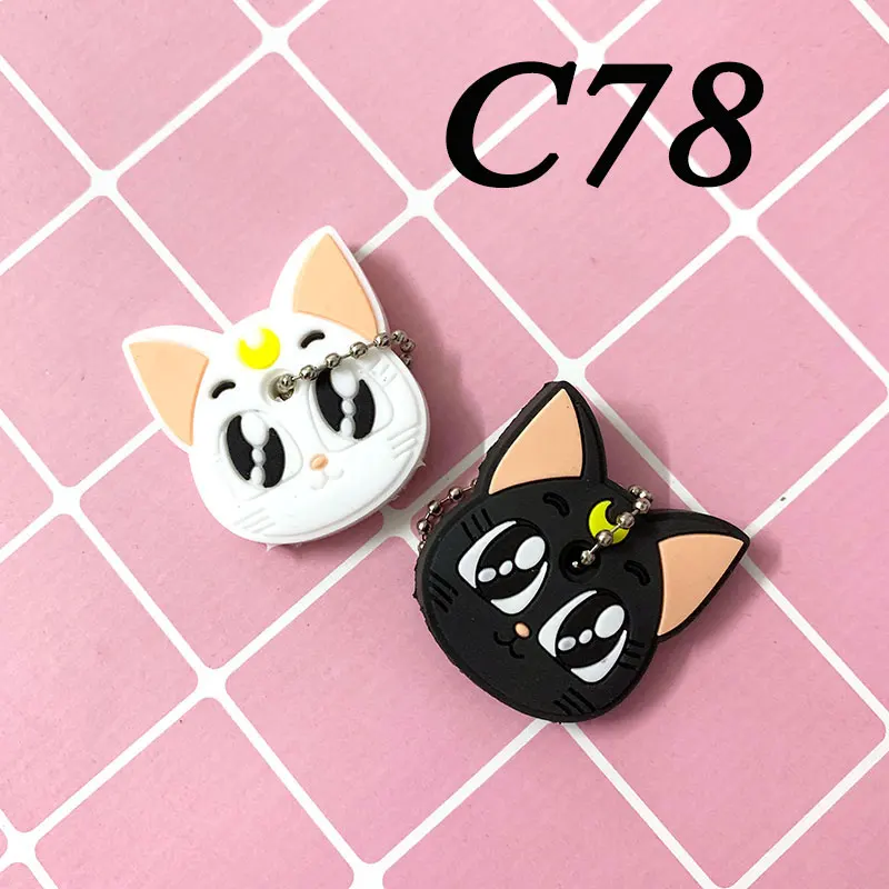 Милый мультяшный брелок силиконовый чехол для ключей в виде кота и собаки