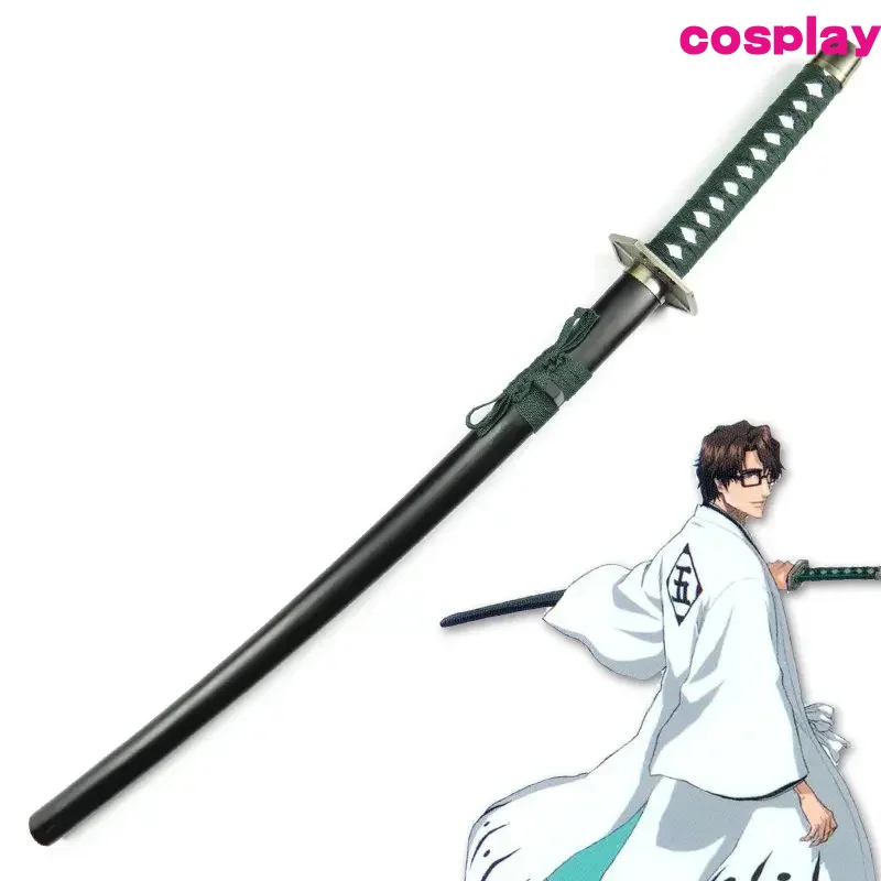100 см косплей аниме шоу Bleach Zanpakutou оружие Aizen Sousuke Kyoukasuigetsu Katana деревянный меч костюм