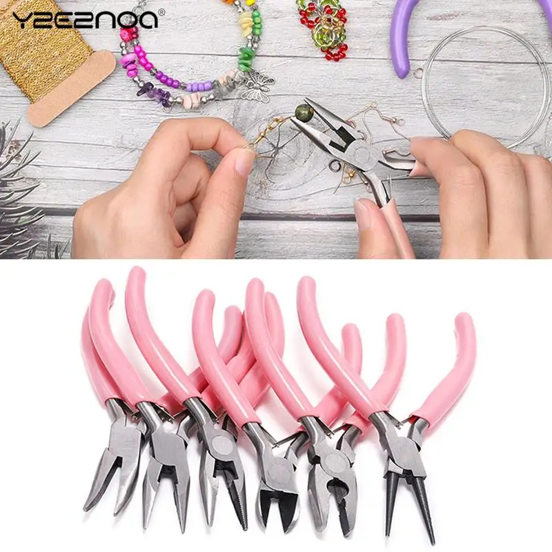 

1pc Mini Pliers Diagonal Round Bent Needle Nose Cutter Handcraft Beading Insulated Plier For DIY Small Jewelry Pliers Tools