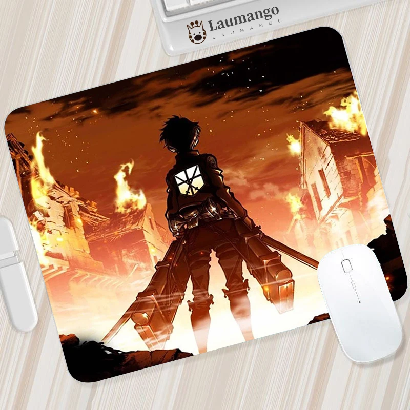 

Gaming Mousepad Small Anime Mouse Pad Attack On Titan Pc Accessories Keyboard Mat Deskmat Desk Protector Gamer Kawaii Mause Pads