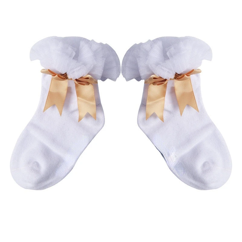 

Baby Girls Kid Toddler Cotton Cute Bowknot Ruffle Frilly Trim Ankle Chiffon Socks