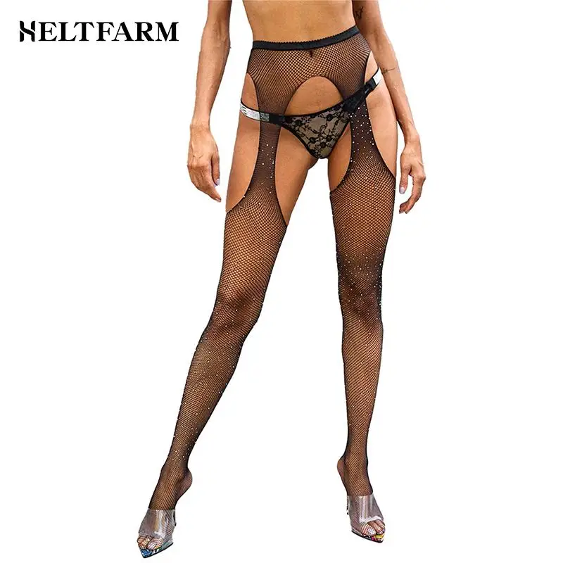 

Pantyhose Black Mesh Thights Erotic Leggings Women's Sexy Tight Women Sexy Stockings Lingerie Rhinestone Fishnets Stockings