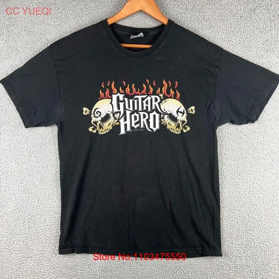 Промо-футболка Guitar Hero 2008 с черным черепом графическая активность Мужская большая