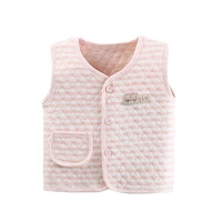 girls boys vest children cotton warm thick striped pattern vest baby sleeveless jacket