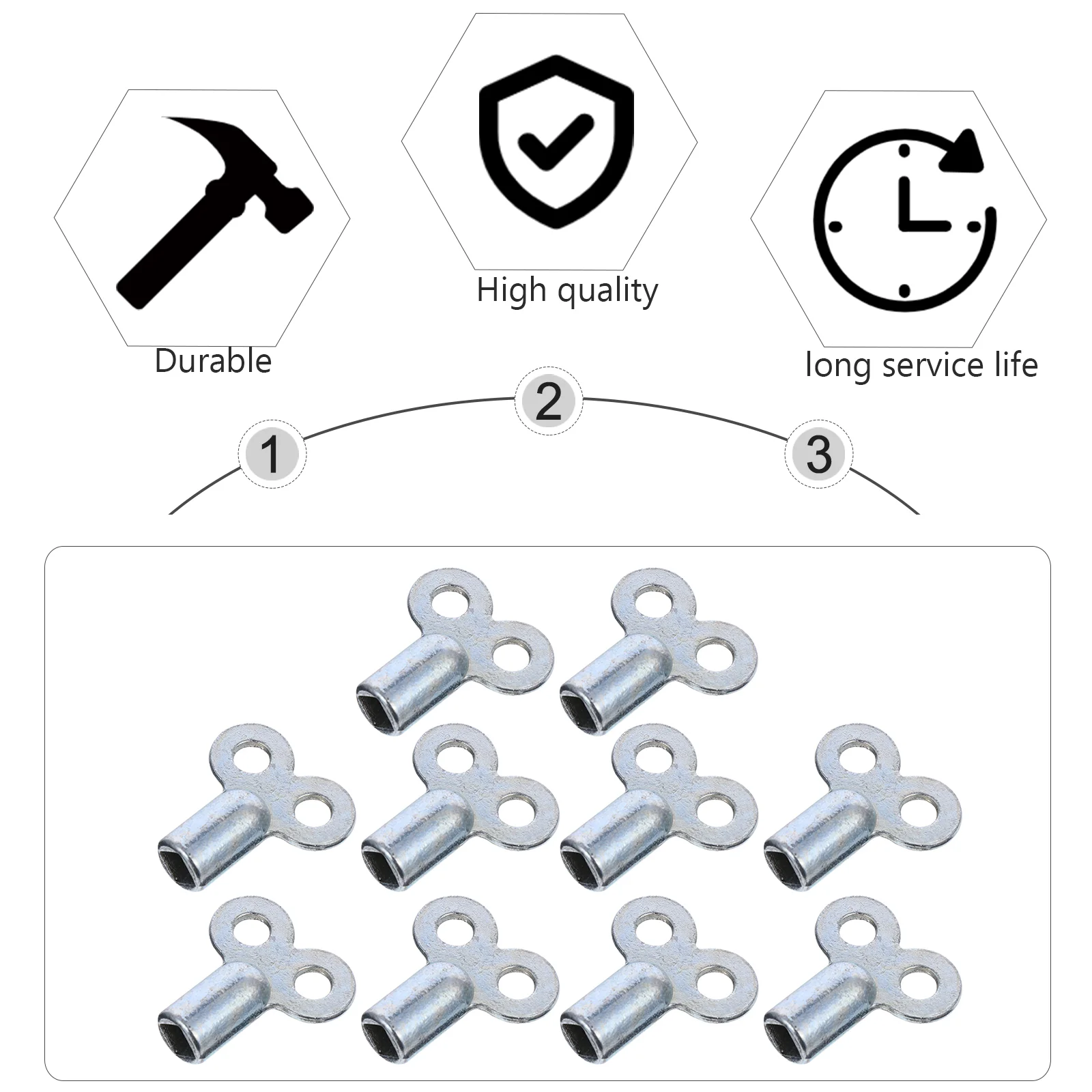 10 шт. вентиляционный шланг серебряные аксессуары ключ для радиатора из цинкового