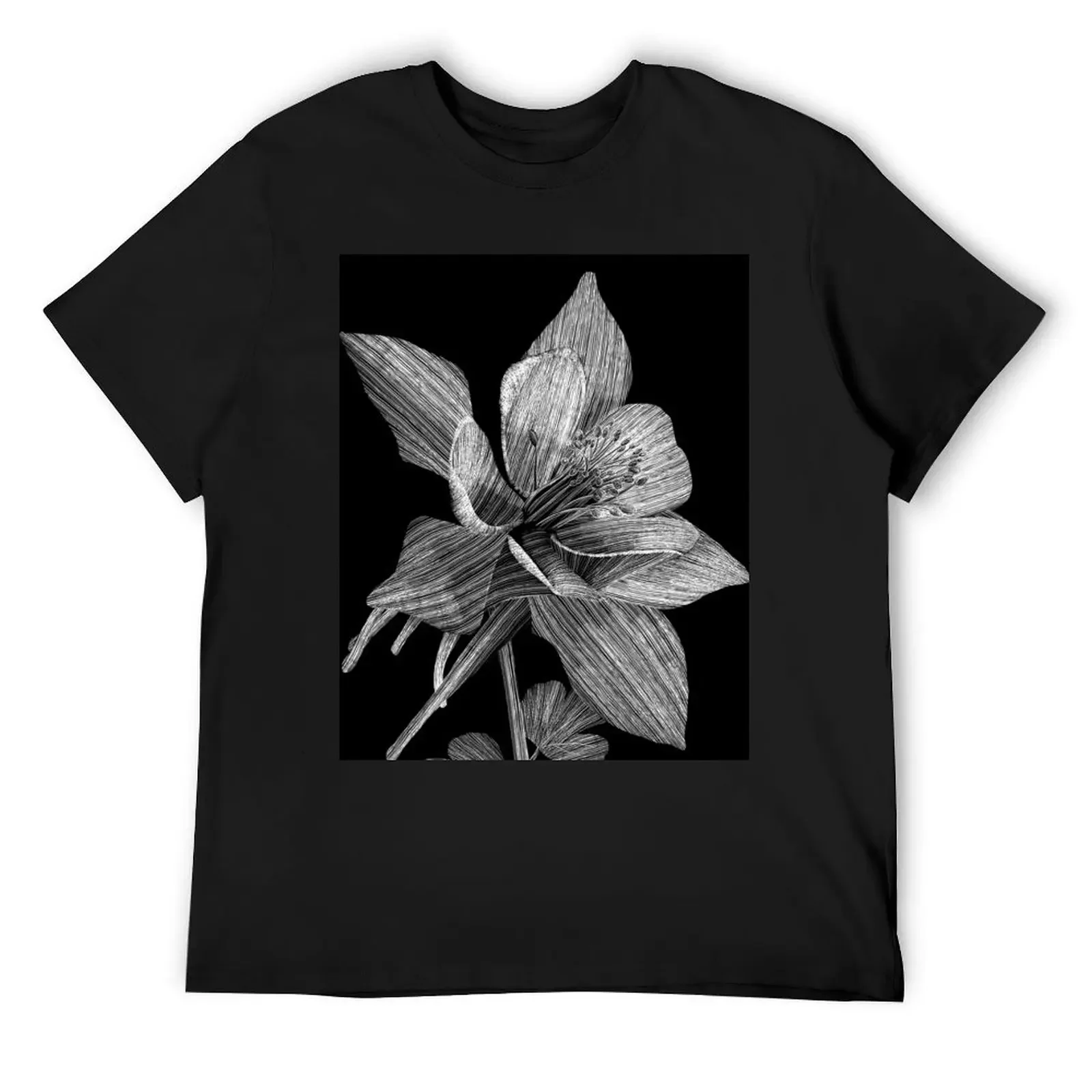 Футболка Columbine Flower Scratch Art Illustration хлопковые футболки с рисунком синие арховные