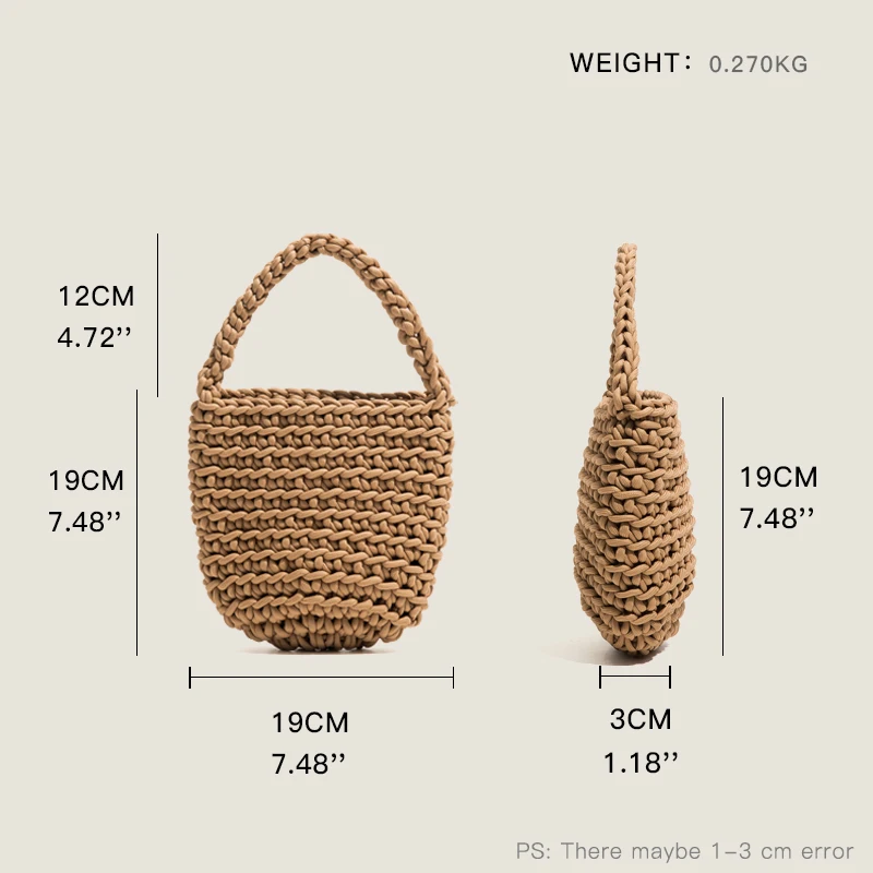 MABULA Eco Friendly Handwoven Small Women Phone Purses Crochet Casual Handbags Female Hollow Out Mini Totes 2022 Summer New