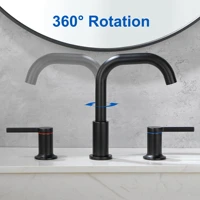 black basin faucets faucet with three holes hot and cold split type rotatable faucet for bathroom double handle