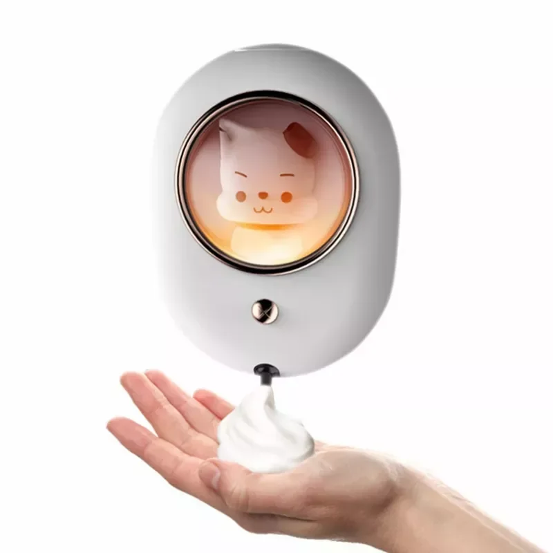 

NEW2023 Cute Pet Automatic Soap Dispenser With The Lamp Wall-Mounted Induction Foam Soap Dispenser USB Charging