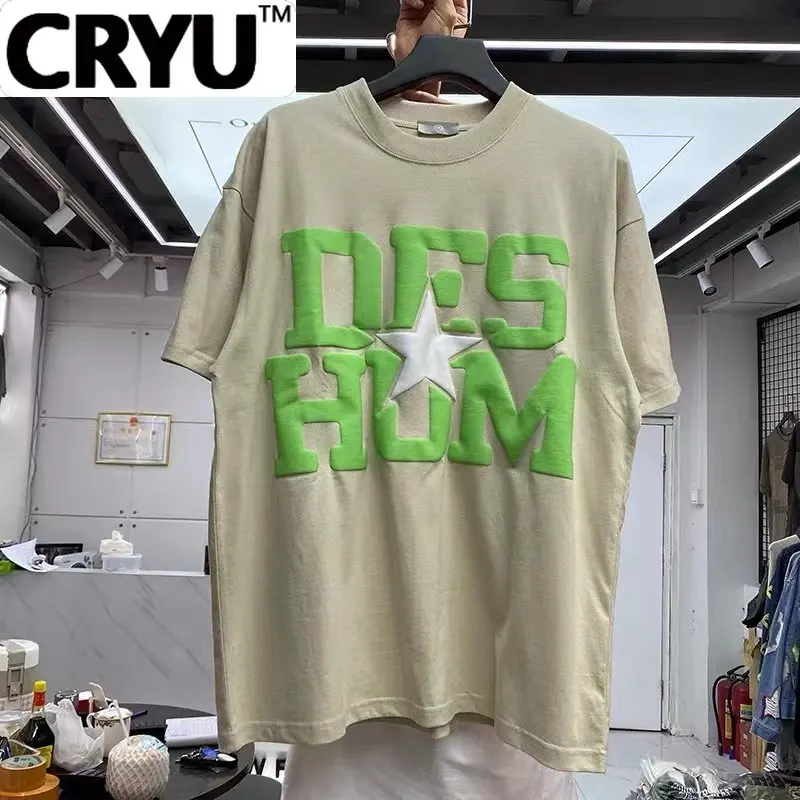 

CRYU Alphabet foam, floral print, vintage, washed, short-sleeved T-shirt