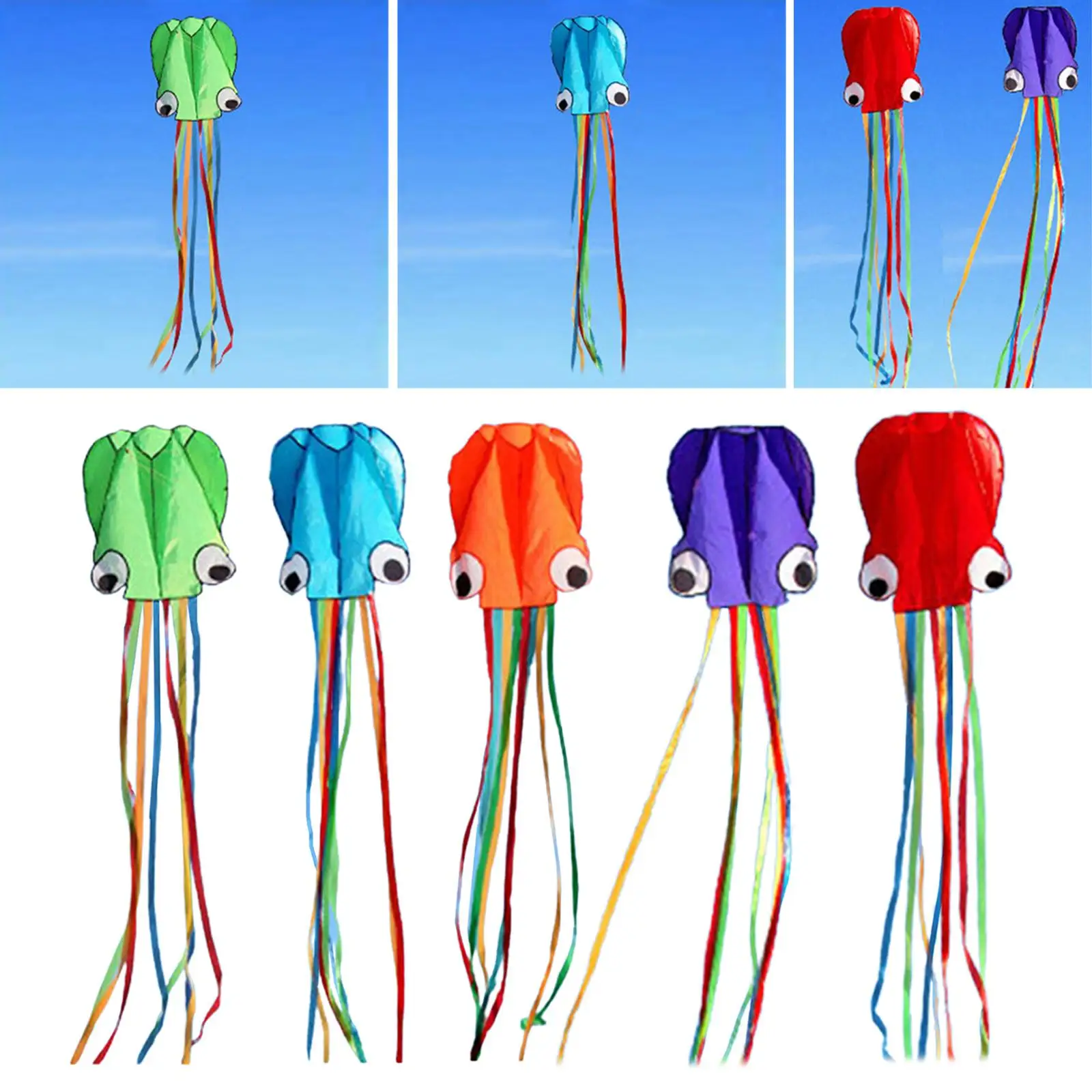 

1 комплект, мягкий Радужный развлекательный моллюсков Octopus U Kite, складной красочный для