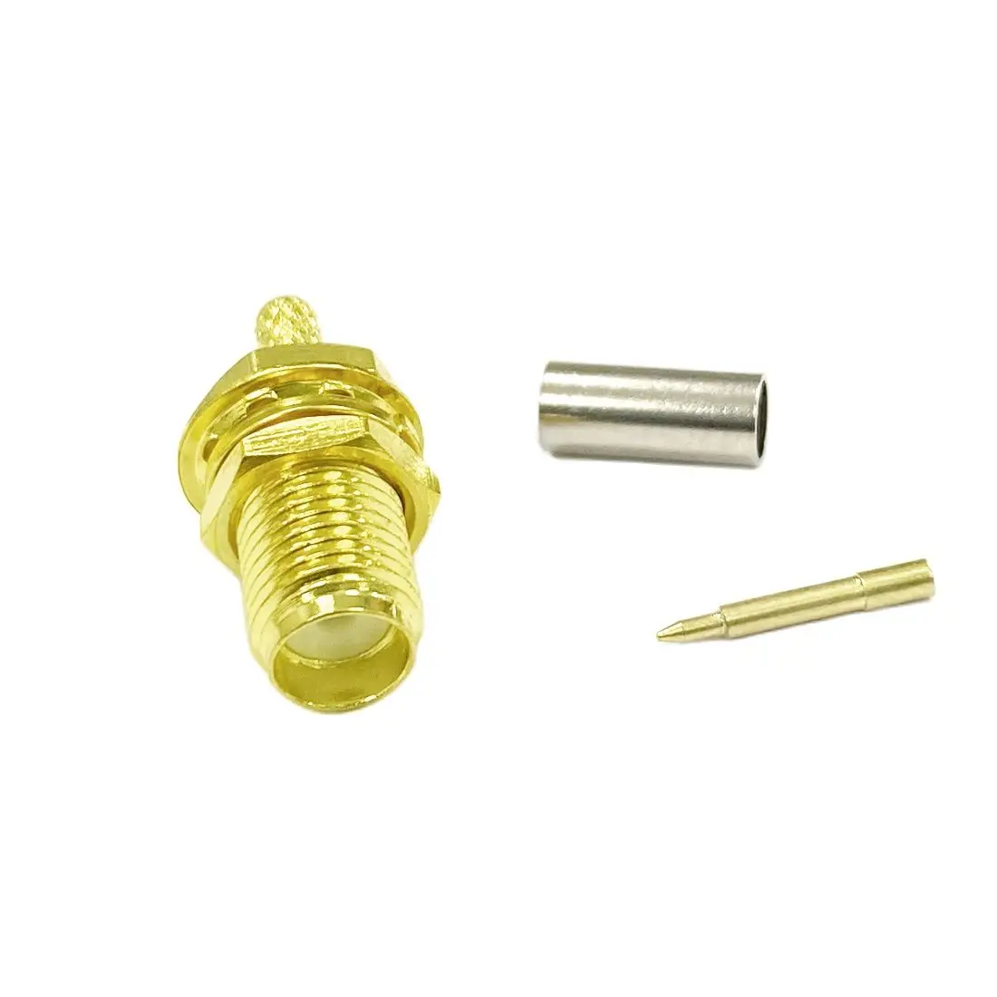 New 1- 10PCS SMA  Male Plug Female Jack /RP RF Coax Connector Crimp For LMR100 RG174 RG316 Cable Straight Goldplated Adapter images - 6