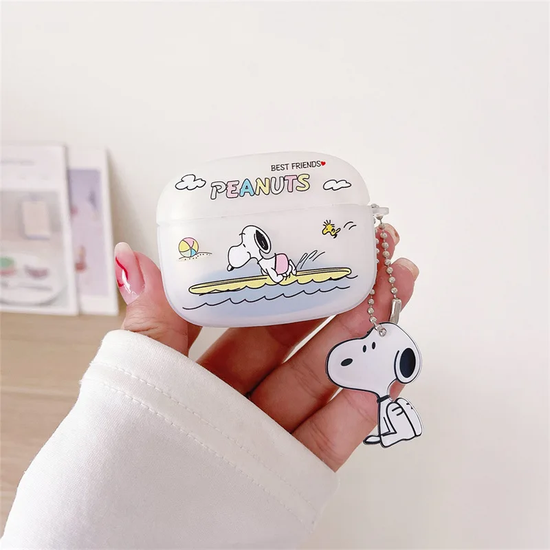 

Kawaii Sanrio Earphone Case Snoopys Accessories Cute Cartoon Anime Apply Airpods123Pro Protective Soft Shell Toys Girls Gift