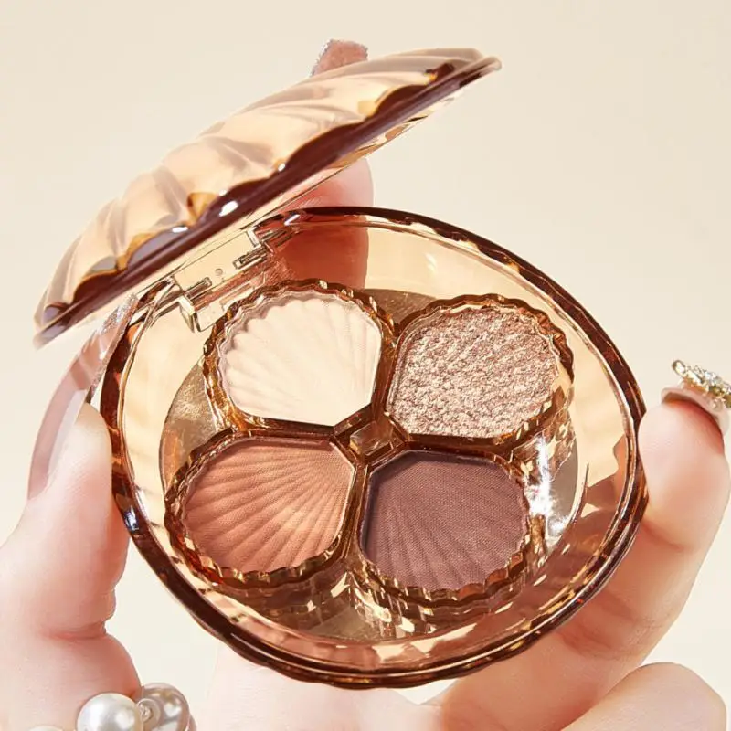 

Sparkling Brighten Eyes Glitter Matte Eyeshadow 4 Color Eyeshadow Shimmer Shiny Sequins Silky Smooth Daily Eye Makeup Cosmetics