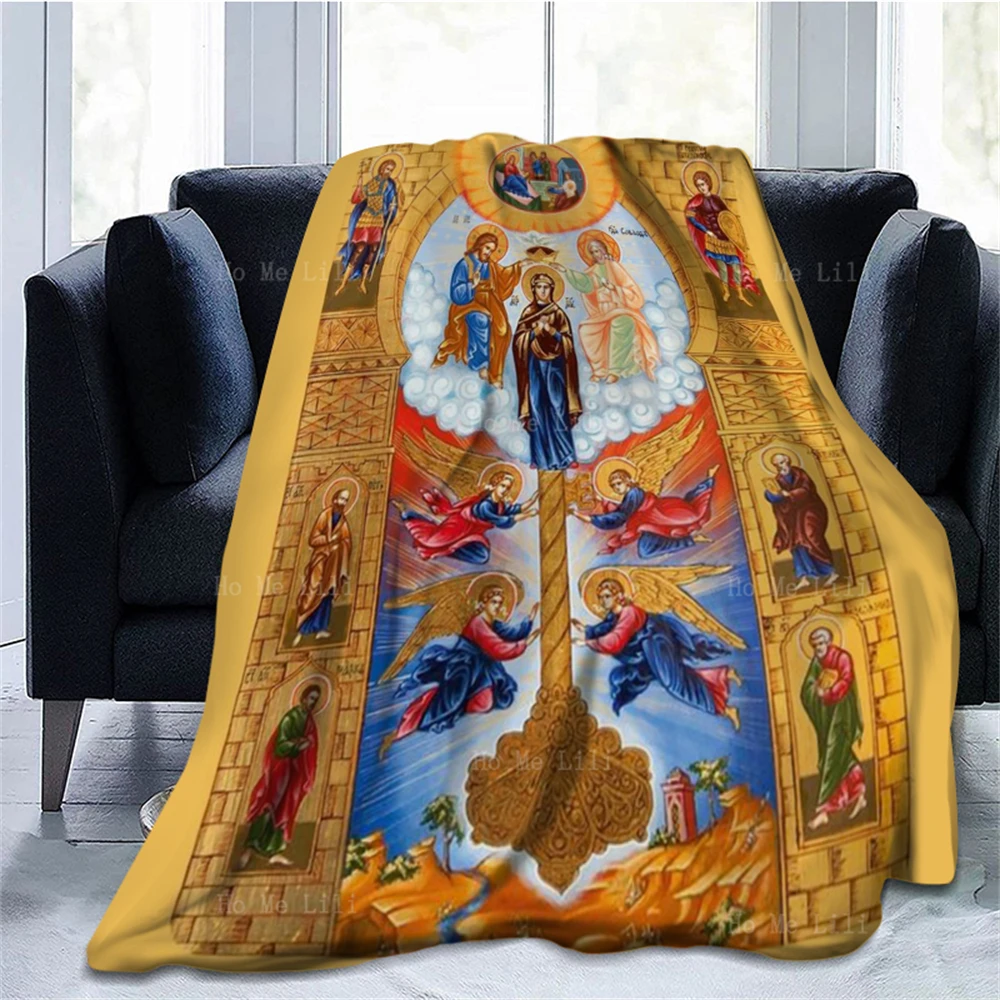 Фланелевое Одеяло с русскими иконами религиозная мать Бога Библия св. Кэтрин