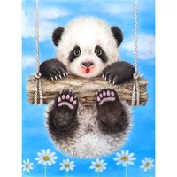 5d diamond painting swing the panda full drill by number kits diy diamond set arts craft decorations