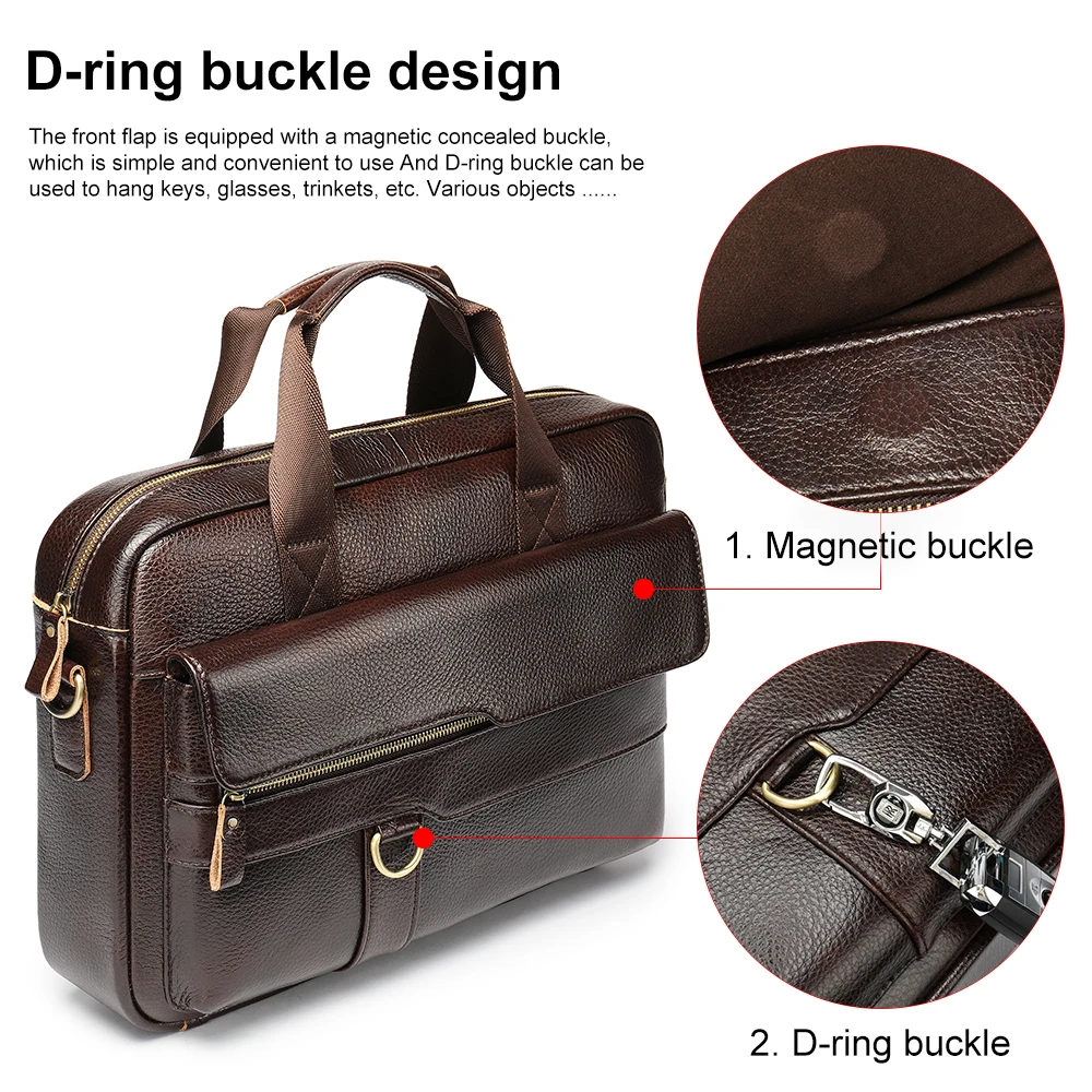 NIUCUNZH Handbags Computer Bag 15.6 Inch Business Travel Briefcase Genuine Leather Shoulder Crossbody Bags A4 Documents Bags