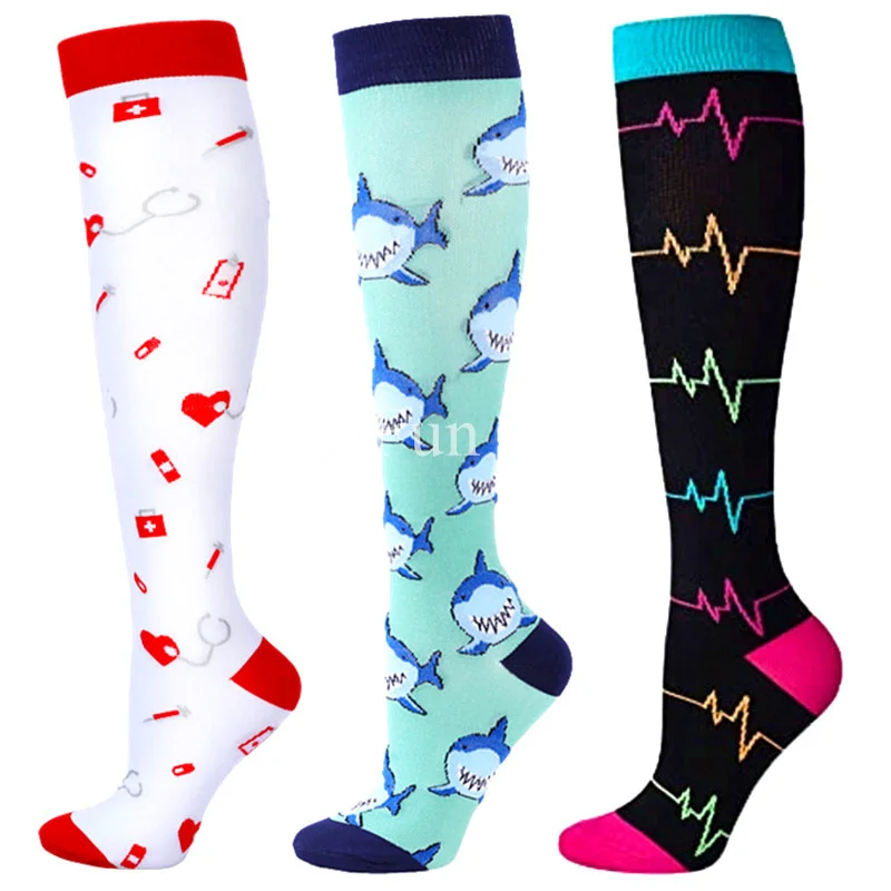 

58 Styles Compression Socks Women Running Compression Socks 20-30mmHg Medical Nursing Stocking for Varicose Veins Edema Diabetes