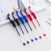 10 pcs office gel pens european standard study red black blue bullet head school supplies pens 0 5mm student write stationery