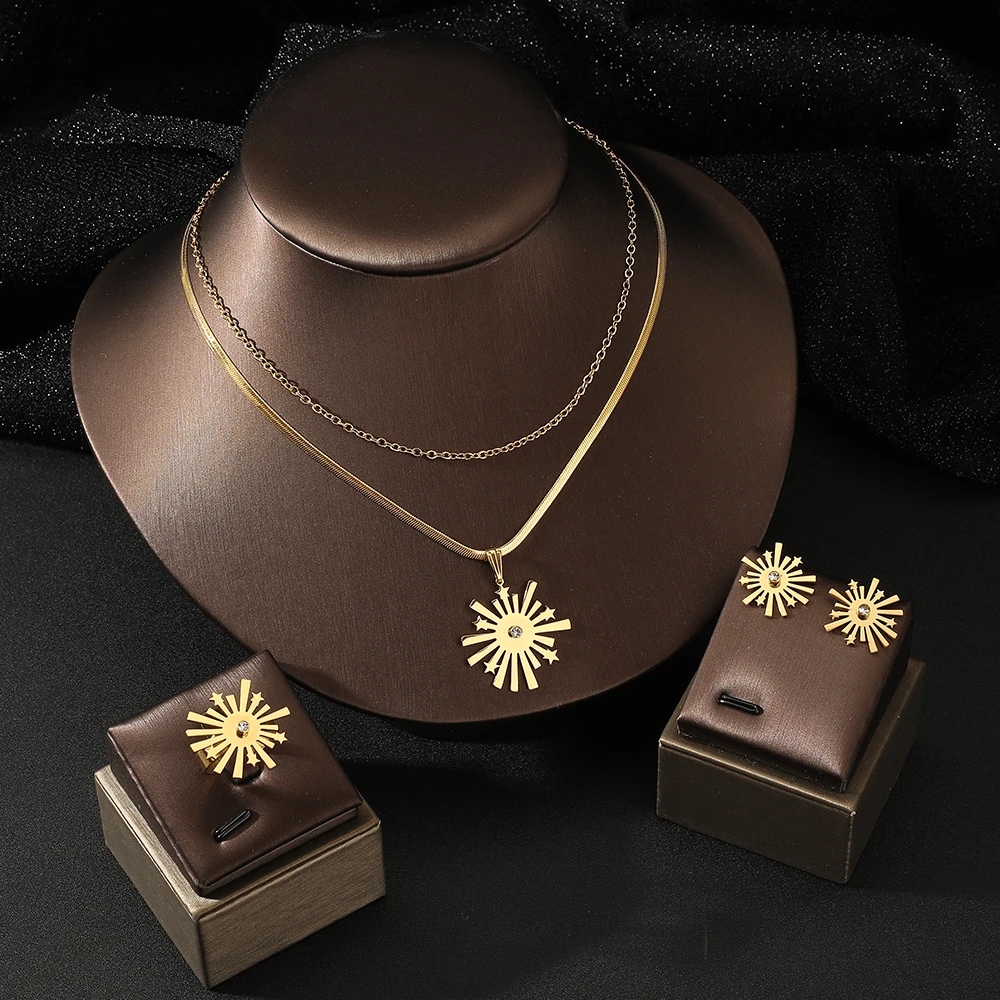 3 шт., подвеска из нержавеющей стали в виде солнца и звезды