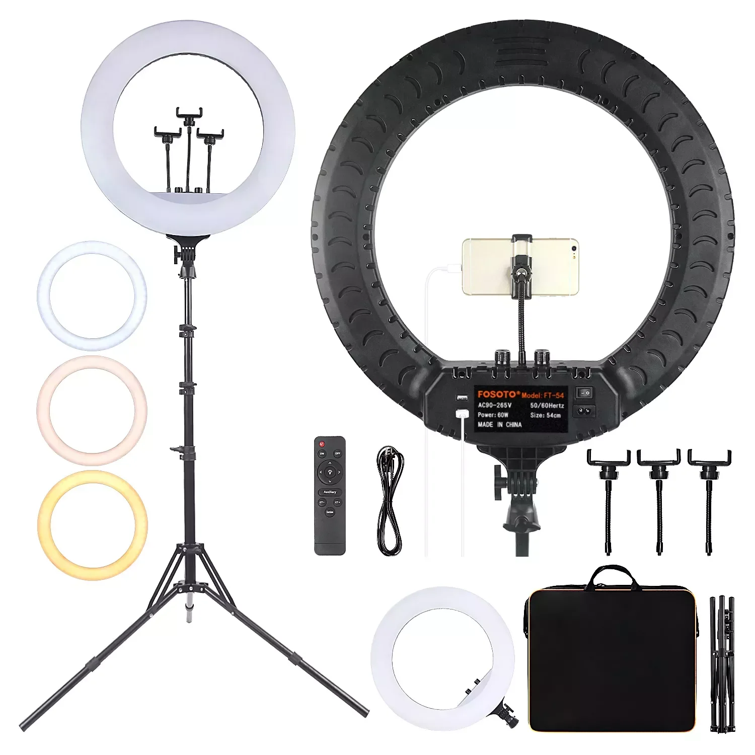 

NEW2023 New in FT-54 21 Inch Led Ring Light Photography lamp Camera Phone Ringlight Makeup Video Ring Lamp With Tripod For Youtu