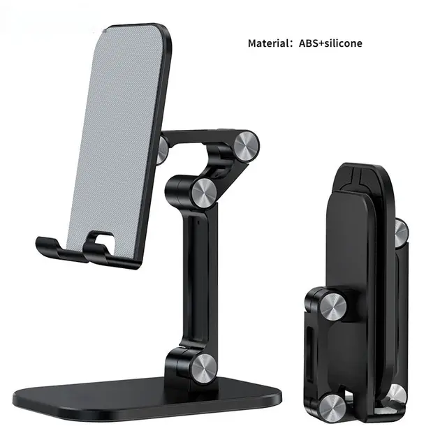 Three Sections Foldable Desk Mobile Phone Holder For iPhone iPad Tablet Flexible Table Desktop Adjustable Cell Smartphone Stand 2