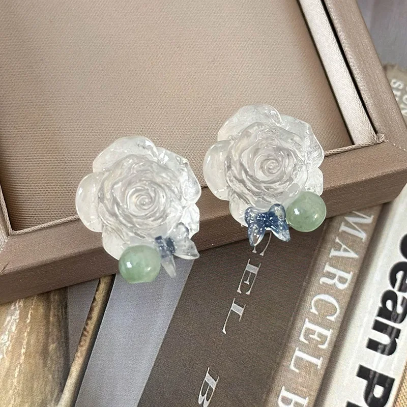 Женские Геометрические серьги-гвоздики из металла и смолы