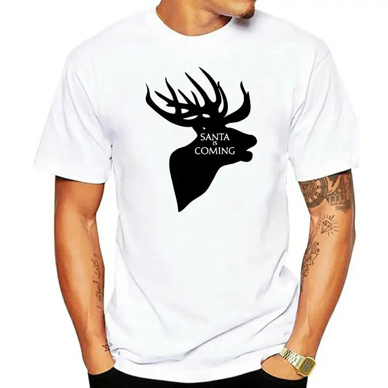 

Summer style menT-shirt santa is coming T-Shirt Merry Christmas T-shirt Tops MenO-shirts