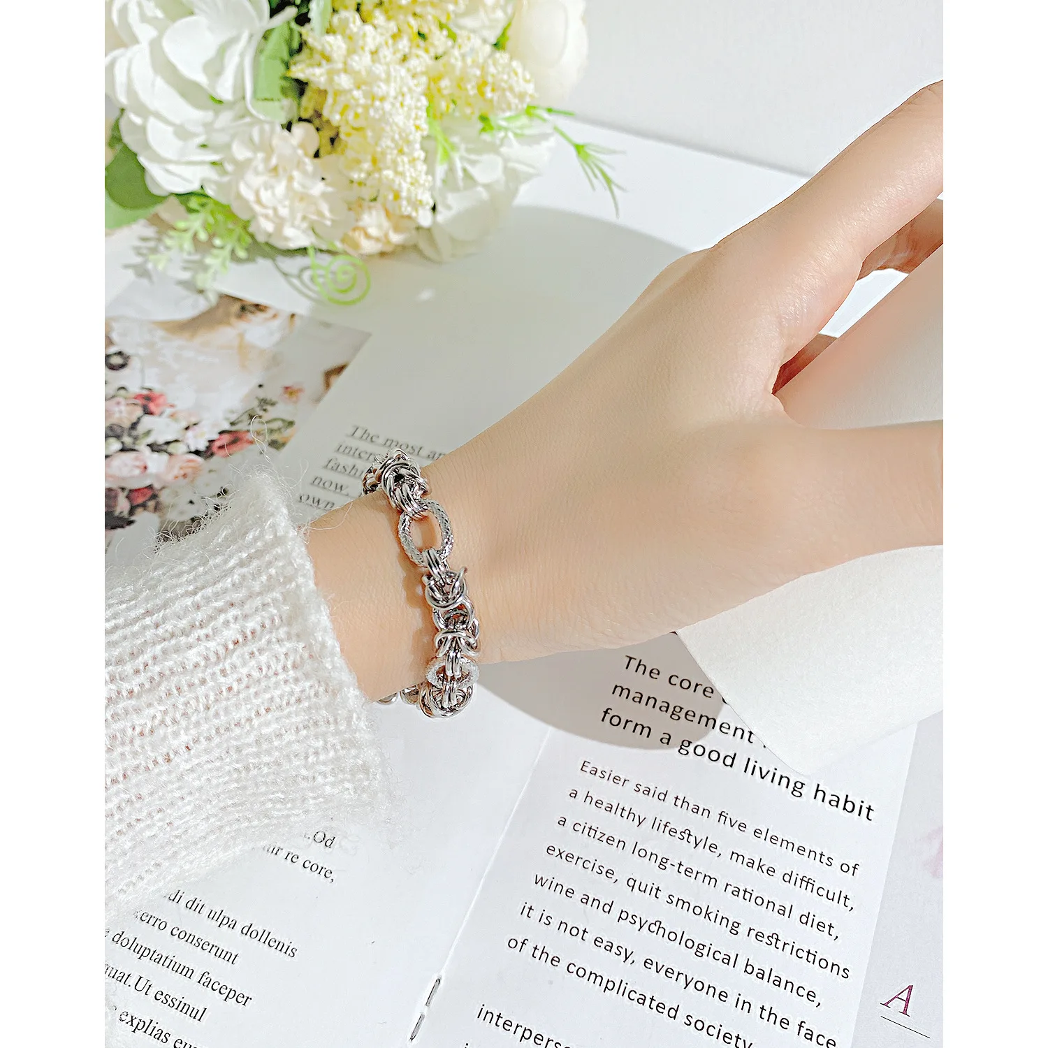 Jewelry Wholesale Fashion Personality Titanium Steel Hand  Vintage Geometric Stainless  Bracelet
