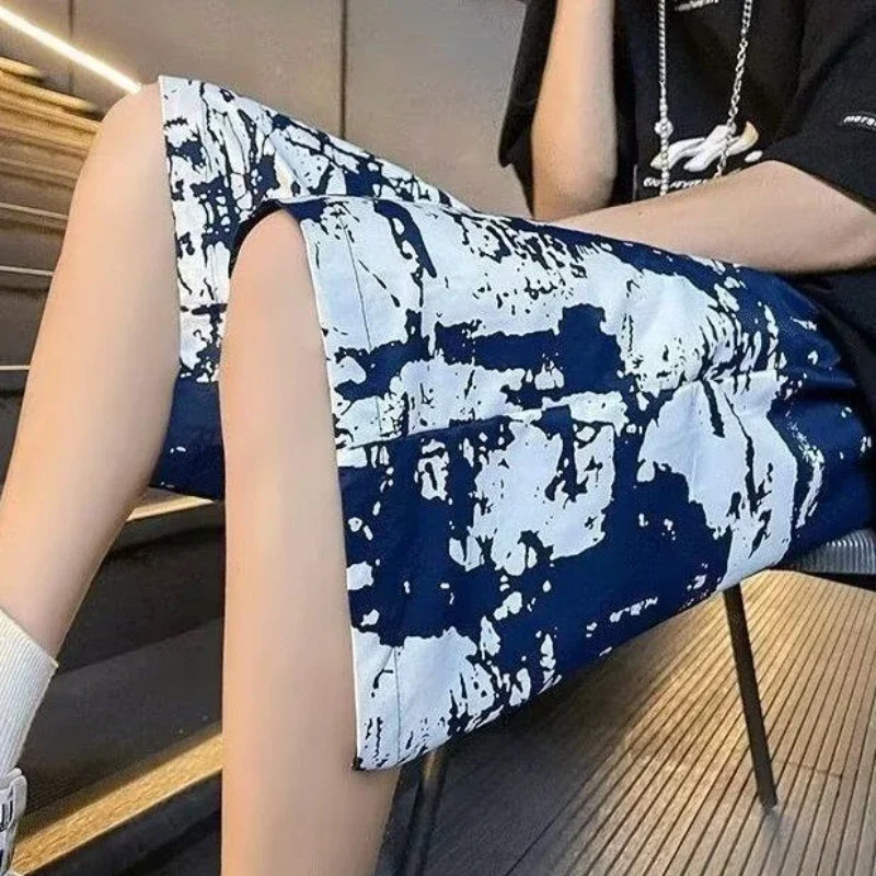 Фото Men's Shorts Board Quick Dry Baggy Drawstring Male Short Pants Printed Floral Beach with Pockets Wide Loose Clothing Streetwear №4