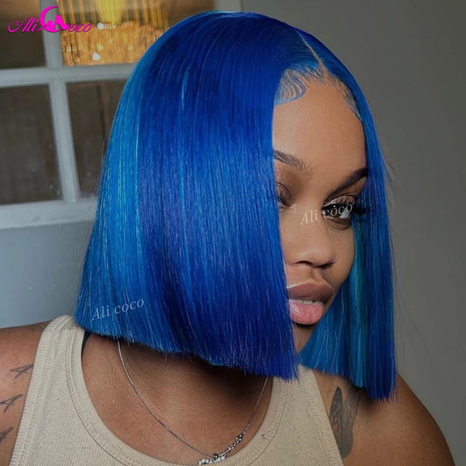 Ed Human Hair Bob Wig 13x4 Transparent Lace Frontal Wigs Brazilian Straight Short Bob Wig For Black Women
