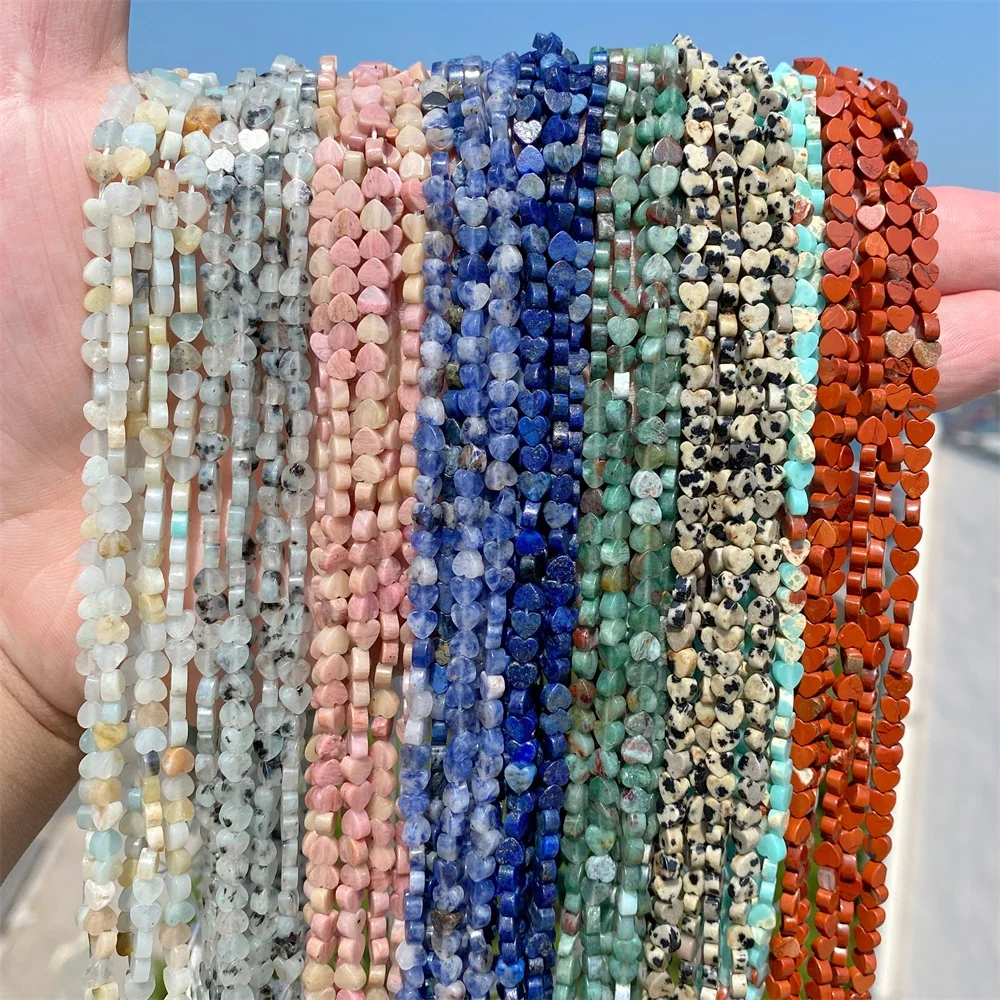 4 мм натуральные каменные бусины в форме сердца императорская бирюза амазонит