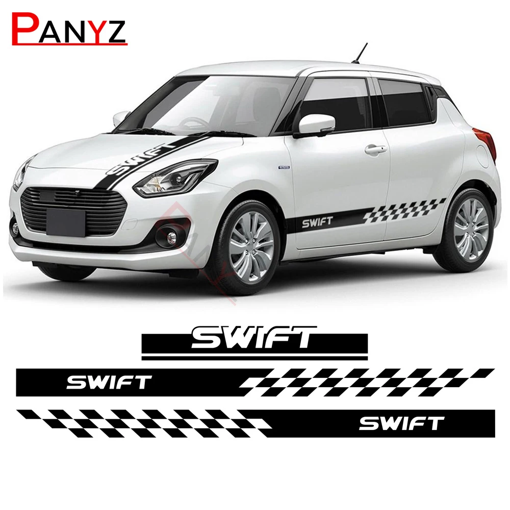 

Racing Car Hood Decal Bonnet Body Kit Engine Cover Side Stripes Skirt Sticker for Suzuki Swift Sport RS Turbo Accessories