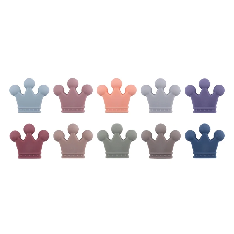 

Cartoon Crown Silicone Teether Beads10pcs/set Teething Chewing Bead