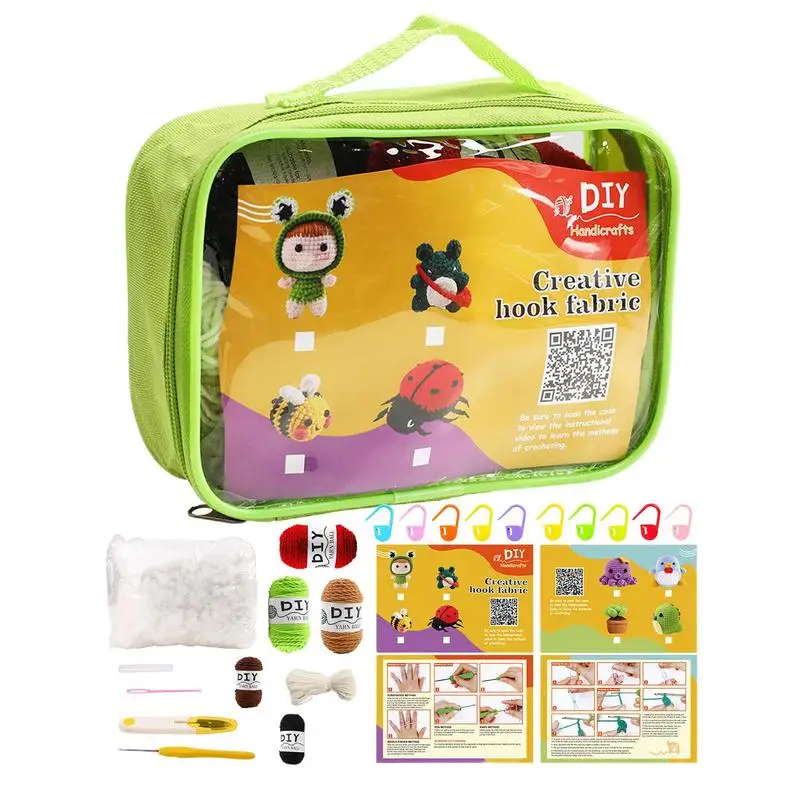 

Knitting And Crocheting Kit Animal Doll Knitting Set For Women Easy Crocheting Kit With Step-By-Step Video Tutorials And