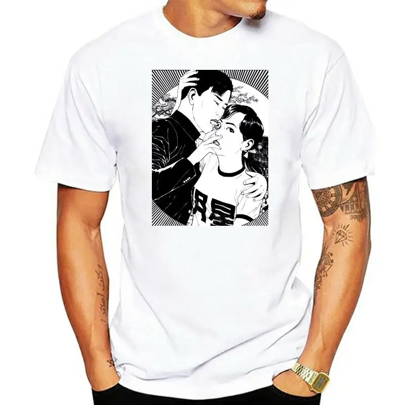 

Suehiro Maruo Eyeball Lick Horror Anime Manga Junji Ito Uzumaki Japanese New 2022 Fashion 100% Cotton Printing O-Neck T Shirt